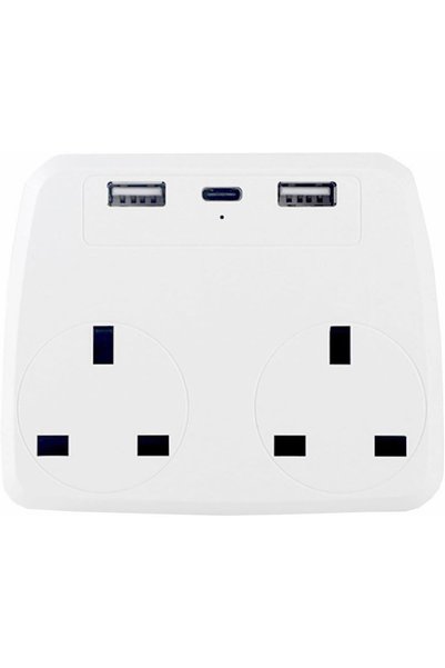 Generic محول طاقة متعدد المنافذ، شاحن حائط مزدوج بمنفذين USB، مقبس تمديد مزدو...