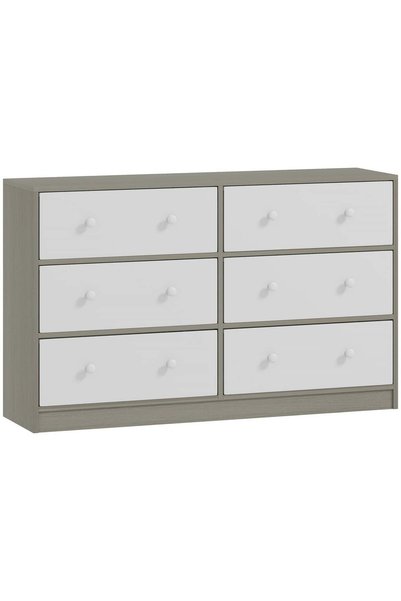 OEM Comodă pliabilă cu 6 sertare, 114x30x70 cm, MDF, cadru din oțel, sertare ...