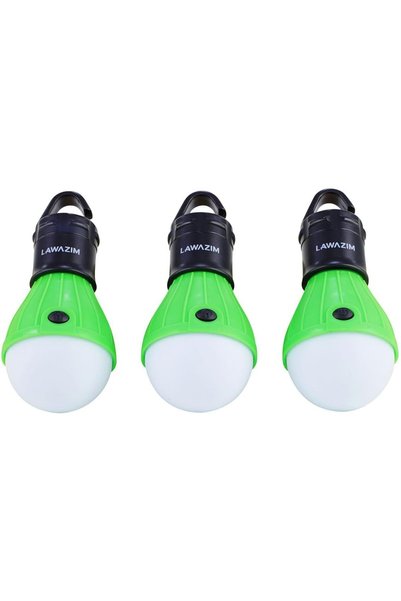Generic مصباح خيمة LED ثلاثي القطع - أخضر - فانوس تخييم محمول مع خطاف تعليق و...