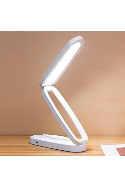 Generic مصباح مكتب LED قابل للطي، مصباح طاولة محمول قابل لإعادة الشحن مع 3 إع...