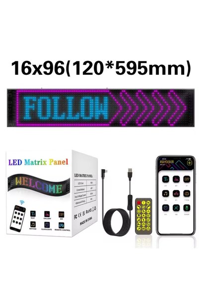 Choice لافتات إعلانية LED متحركة 16×96 LED - 12×59 سم، شاشة LED مرنة مع تحكم ...