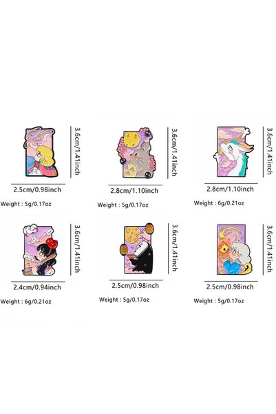 Choice 6pcs 6pcs Cute Enamel Pin Set Cartoon Brooch For Coat Women Brooches F...