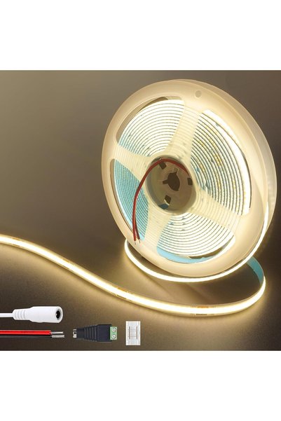 Generic شريط إضاءة LED COB بجهد 24 فولت (بدون مزود طاقة)، بطول 6.56 قدم/2 متر...