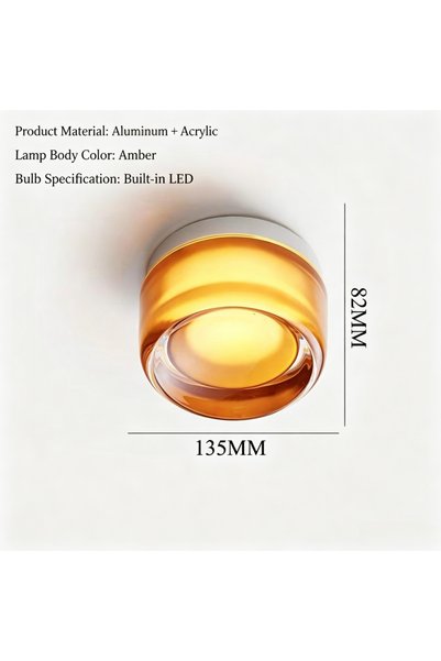 Choice Warm White (2700-3500K) Amber Modern Round Wall Light Acrylic LED Jell...