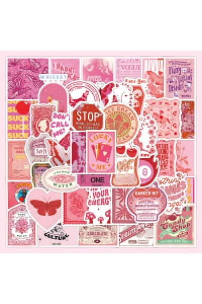 Generic 63Pcs Aesthetic Vinyl Stickers, Non-Repeating Waterproof Decals, Cute...