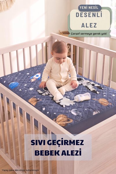 Formeya Astronautenmuster gesteppter, flüssigkeitsdichter Babymatratzenschone...