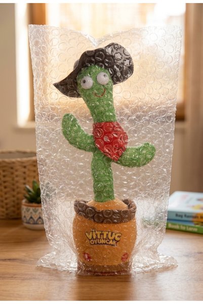 vittuc Işıklı Müzikli Dans Eden Kaktüs – 30 cm USB Şarjlı Konuşan Peluş Oyuncak