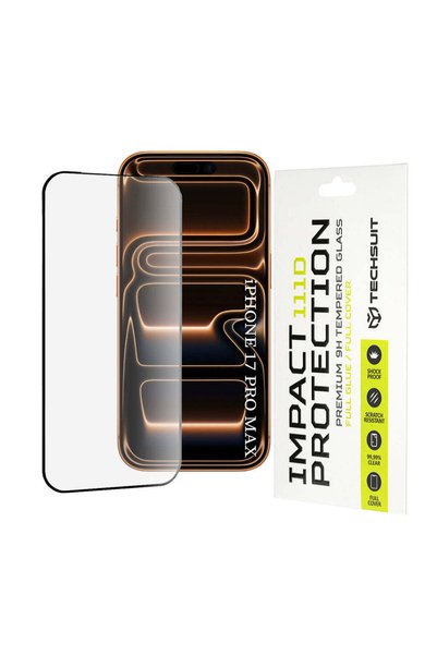 Techsuit - 111D Full Cover / Full Glue Glass - iPhone 17 Pro Max / iPhone 18 ...