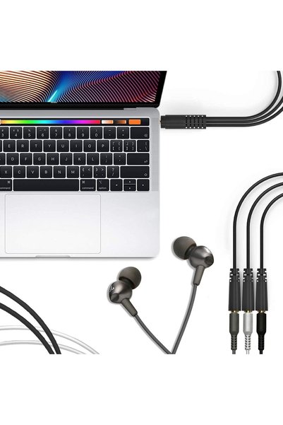 KASTWAVE كابل مقسم صوت ستيريو 3.5 ملم، طول 1 قدم، ذكر TRS مطلي بالذهب إلى 3 م...