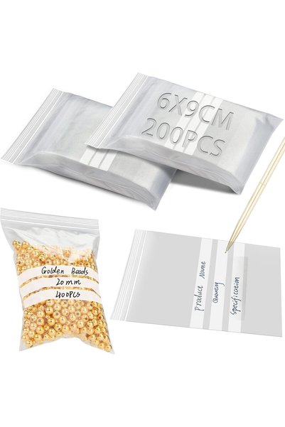 Generic 200 قطعة من أكياس التغليف القابلة لإعادة الإغلاق، أكياس بلاستيكية شفا...