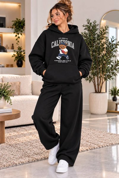 ENB1R MODA Printed Hoodie with Pocket Detail Printed Bottom and Top Tracksuit...