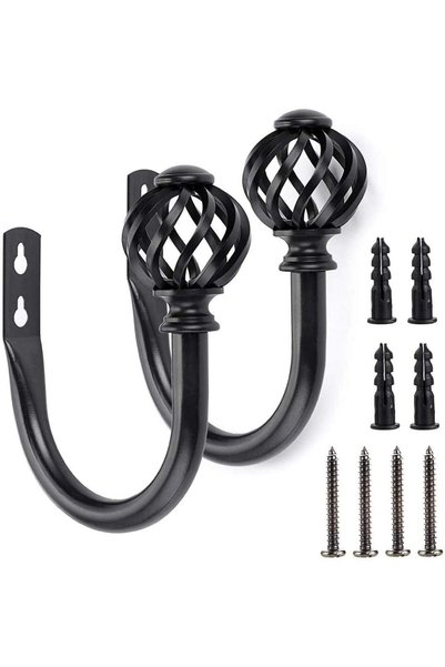Generic Decorative Curtain Holdback, 2 Pcs Nest Modeling Metal Curtain Hooks ...