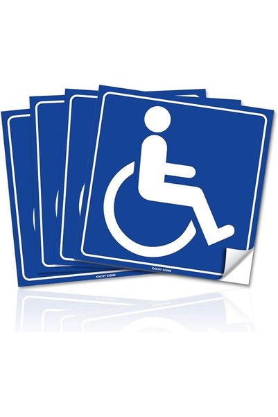 GENERAL (Set of 4) Handicap/Disabled Wheelchair Accessible Sign | 6" x 6" | 4...