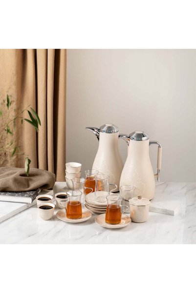 Otantik Home Complete Hospitality Set 21 Pieces from Oktara – Beige + Silver