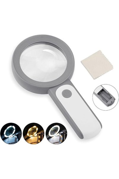 GENERAL Nazzano 18 Led Magnifying Glass, Portable Large Magnifier with 30X Ma...