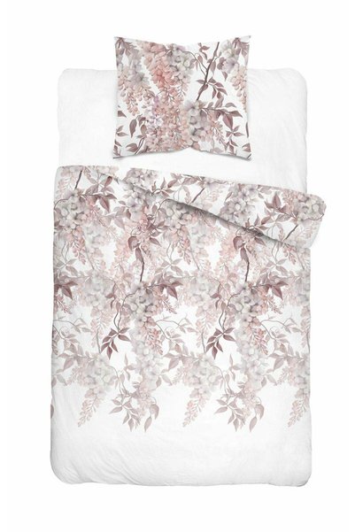 Detexpol Set lenjerie de pat satinata, Detexpol, Botanica Satin 5810 B, alb c...