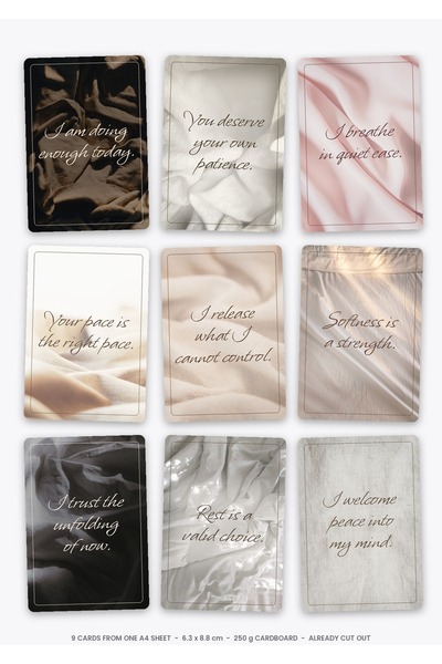 OEM Set of Gentle Affirmations Cards Memories, 9 Cut Pieces, 250g Cardboard, ...