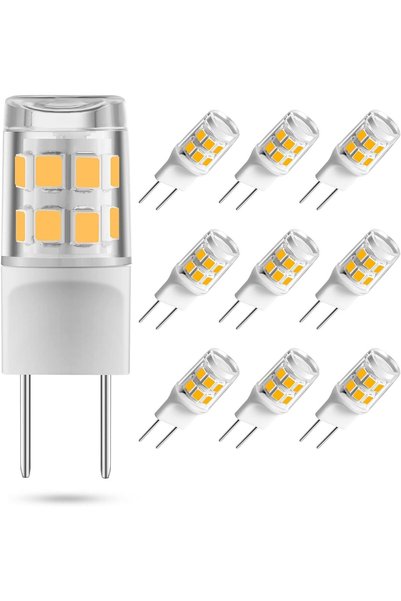 Generic 10 قطع مصابيح LED G8، 2 واط، تعادل 25 واط هالوجين، أبيض دافئ 2700 كلف...