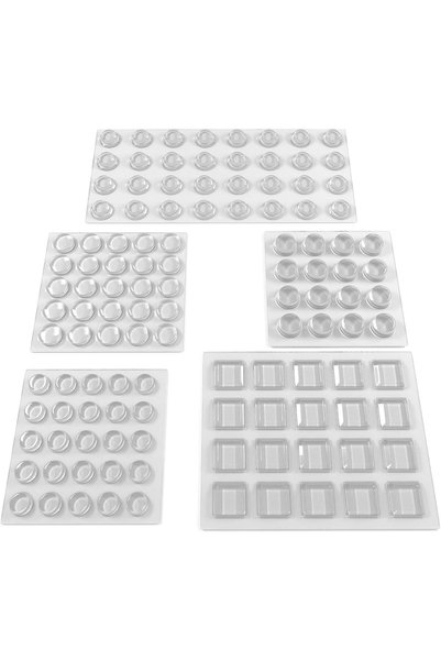 Generic 118 Pieces Self-Adhesive Cabinet Door Bumpers, Clear Rubber Feet Adhe...