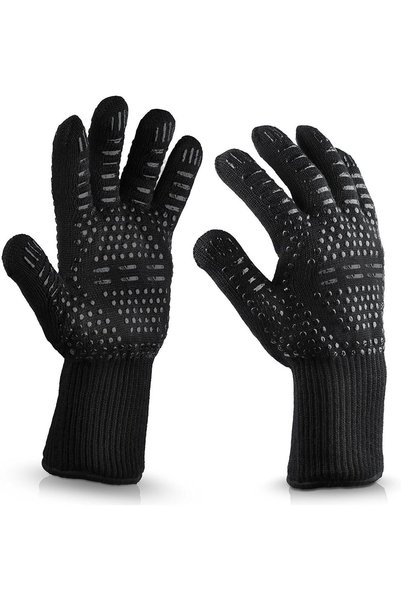 Generic 1 Pair Black Oven BBQ Grill Gloves - 1472℉ Extreme Heat Resistant Cer...