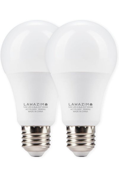 Generic 12W LED Bulb A65 E27-2 Pack 6500K Daylight - Energy Saving 70W Equiva...