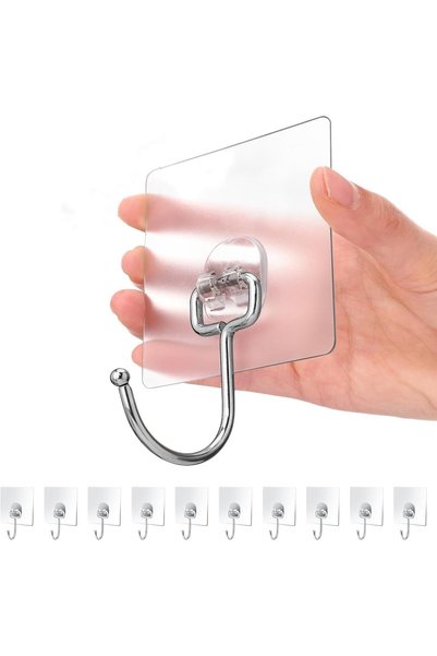 Generic مجموعة من 10 خطافات لاصقة كبيرة متعددة الاستخدامات للتعليق، خطاف على ...