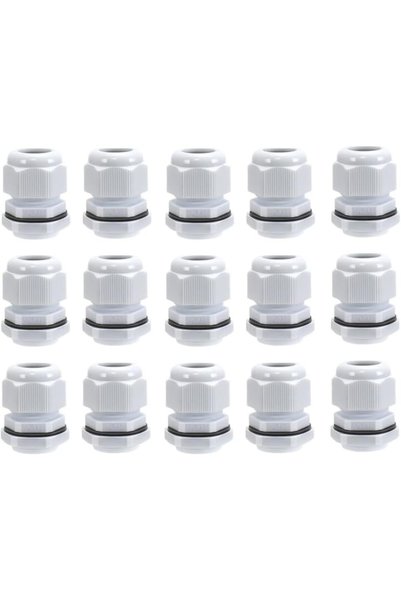 Generic 15 قطعة من وصلات الكابلات السوداء المقاومة للماء M20 20mm IP68، مناسب...