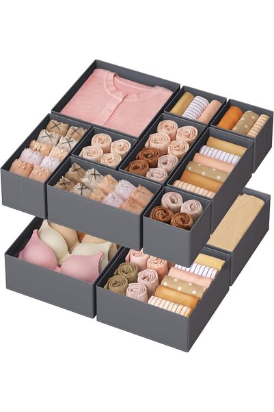 Generic Drawer Organizer, Dresser Drawer Organizers, Set of 12, Foldable Fabr...