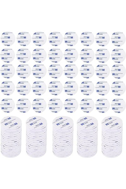 Generic 100 قطعة من لاصقات التثبيت الدائرية ذات الوجهين، شريط لاصق ذاتي اللصق...