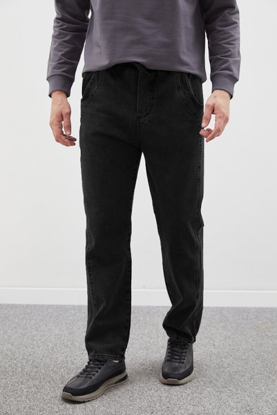 Fulla Moda Ribbed Mom Jean with Tie Waist