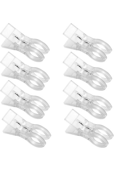 Generic Clear White Beach Towel Clips 8Pcs Plastic Hanger Clamps, Keep Towels...