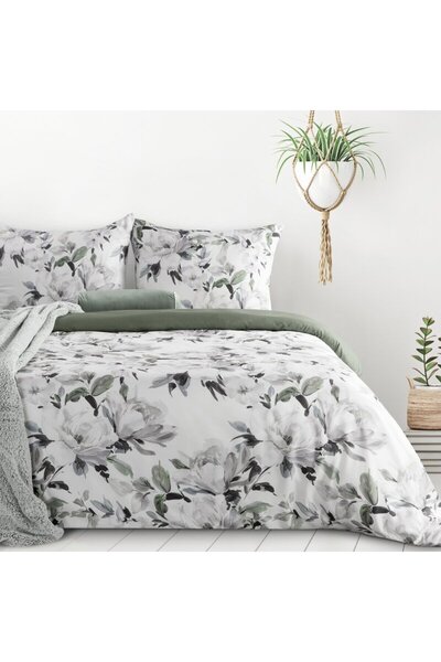 Design 91 Set lenjerie de pat LOTI, Eurofirany, 220x200cm, flori pastel, alb,...