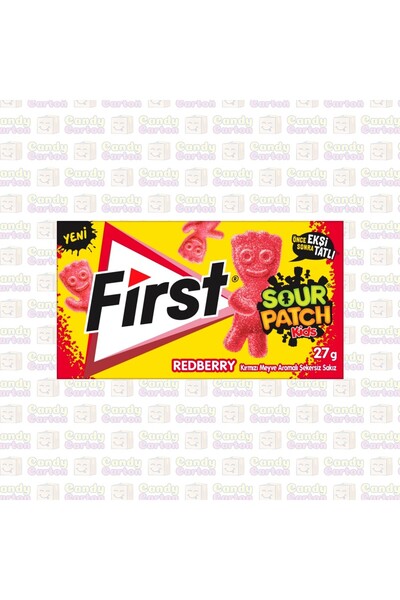 First علكة فيرست بنكهة ساور باتش كيدز توت أحمر خالية من السكر 27 جرام مستورد ...