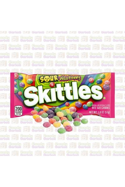Skittles سكيتلز بنكهة التوت البري الحامض 51 جرام مستورد امريكا Sour Wild Berr...