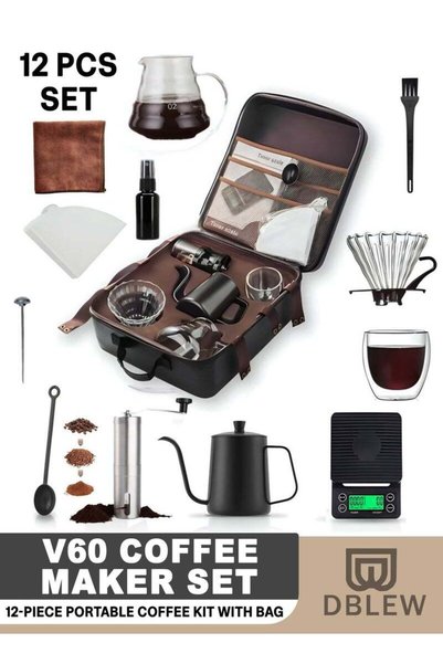 Generic DBLEW V60 Pour Over Coffee Maker 12-Piece Set | Manual Coffee Brewing...