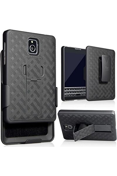 Nakedcellphone حافظة مع مشبك لهاتف بلاك بيري باسبورت، غطاء أسود بمسند + حافظة...