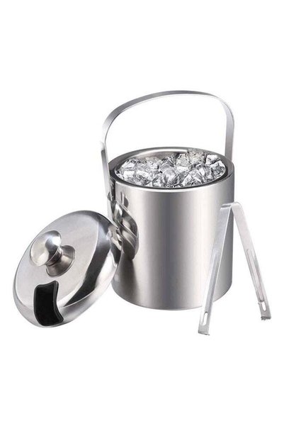 Generic BITA Stainless Steel Ice Bucket With Tong Silver 1Liters