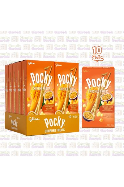 Glico جليكو بوكي اصابع بنكهة فاكهة البشن فروت والزبادي 10علب 38 جرام مستورد ت...