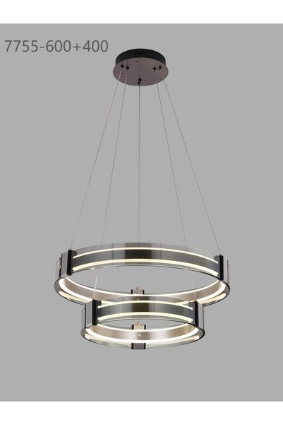 Lucebella Lighting ORBİT 60+40 Cm Sarkıt Camlı Led Avize 7755-60+40