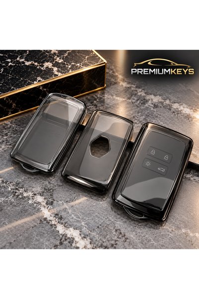 PremiumKeys Renault Boreal Şeffaf Füme Premium Anahtar Kılıfı