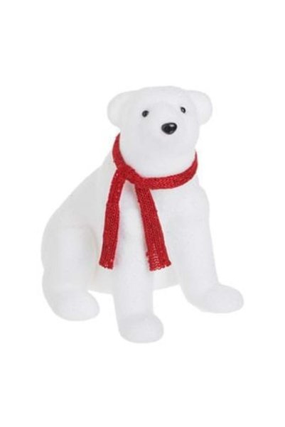 UNIC Decorative Christmas Figurine Polar Bear Foam with Red Scarf 30cm
