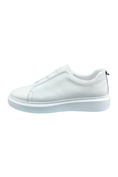 Tripy Large Size White Leather Shoes