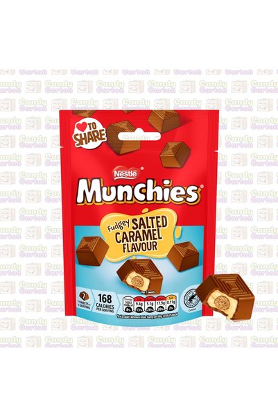 Nestle كيس شوكولاتة نستله مونشيز بنكهة الكراميل المملح والفادج 97 جرام مستورد...