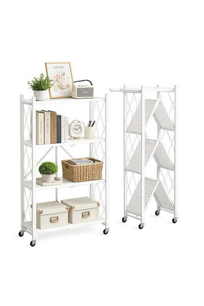 Generic Toshionics 4-Tire Foldable Multi-Purpose Storage Rack White 72x38x126cm