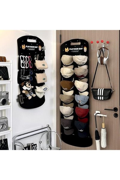 GENERAL Yala Joy over the Door Hat Organizer, Multi-Pocket Baseball Cap Stora...