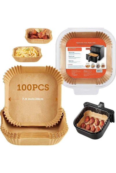 Generic MOMENT 100pcs Air Fryer Disposable Paper Liner, Air Fryer Liners Squa...
