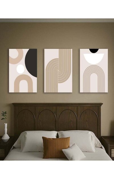Generic RATSAW Set Of 3 Framed Canvas Wall Arts Stretched Over Wooden Frame P...