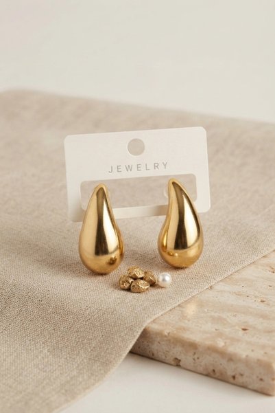 Lovesta Home Gold Color Drop Earrings 30 mm Tj-Bkp12198