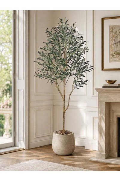 Generic Zvezvia Artificial Olive Tree Tall Faux Plant with Fruits in Pot for ...