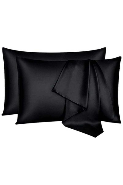 Generic MahMir® Silk Satin Pillowcase for Hair and Skin Queen - Black Silk Pi...